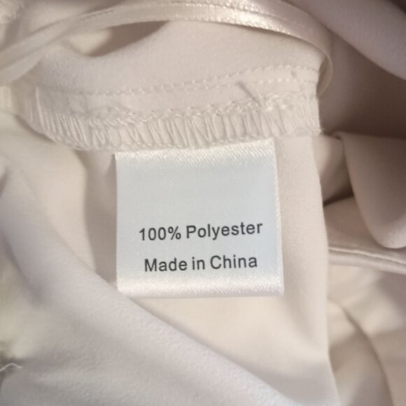 Emerson Lang Satin Wide Leg Cargo Pants XL Champagne 100% Polyester NWT - Picture 3 of 6